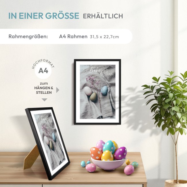 Bilderrahmen A4 Hochformat - Frohe Ostern | Tassendruck, 18,95