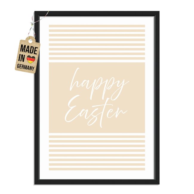 Fotodruck zu Ostern mit Bilderrahmen - Happy Easter - 2 verschiedene Gr&ouml;&szlig;en