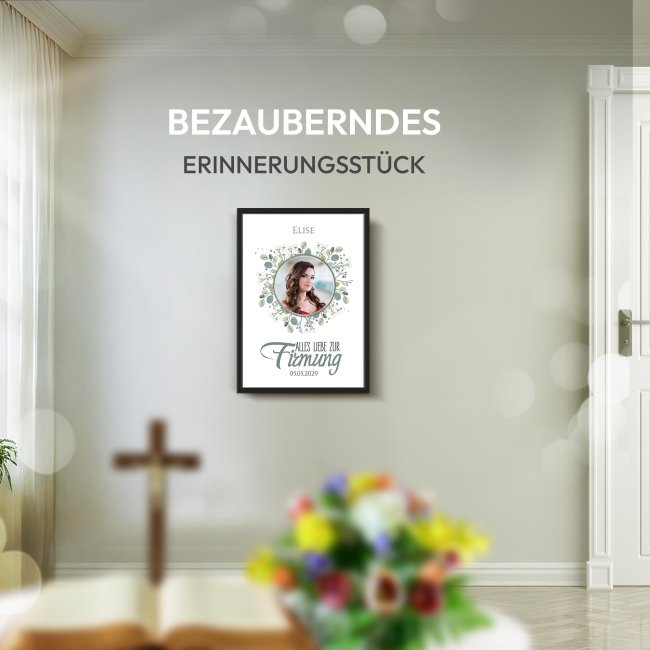 Fotodruck zur Firmung - Kreis - mit Foto, Name &amp; Datum - Fotopapier