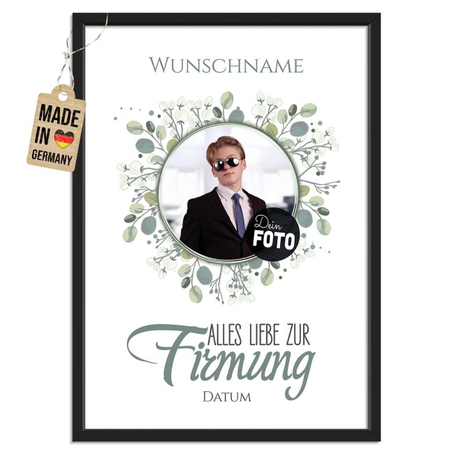 Fotodruck zur Firmung - Kreis - mit Foto, Name &amp; Datum - Fotopapier