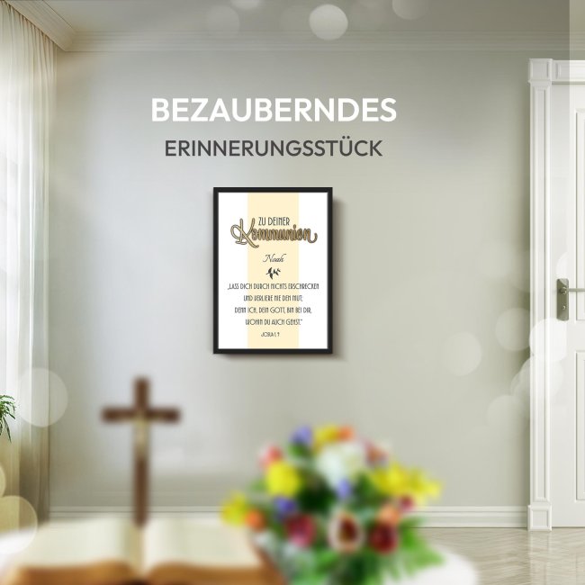 Fotodruck zur Kommunion - Josua 1,9 - mit Name &amp; Datum - Fotopapier