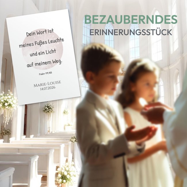 Poster - Pusteblume - mit Name, Datum &amp; Wunschtext - 250 g/m&sup2; Fotopapier, A4 Hochformat