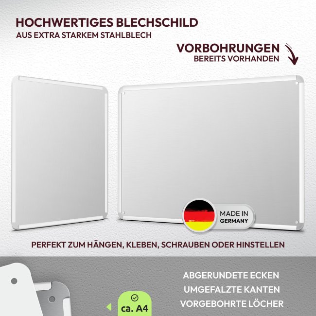 Blechschild mit Spruch - Guess who? The Bunny - Schwarz-Wei&szlig; - A4 Hochformat