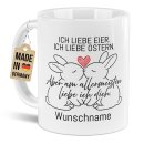 Personalisierte Oster-Tasse - Hasen Paar - am...