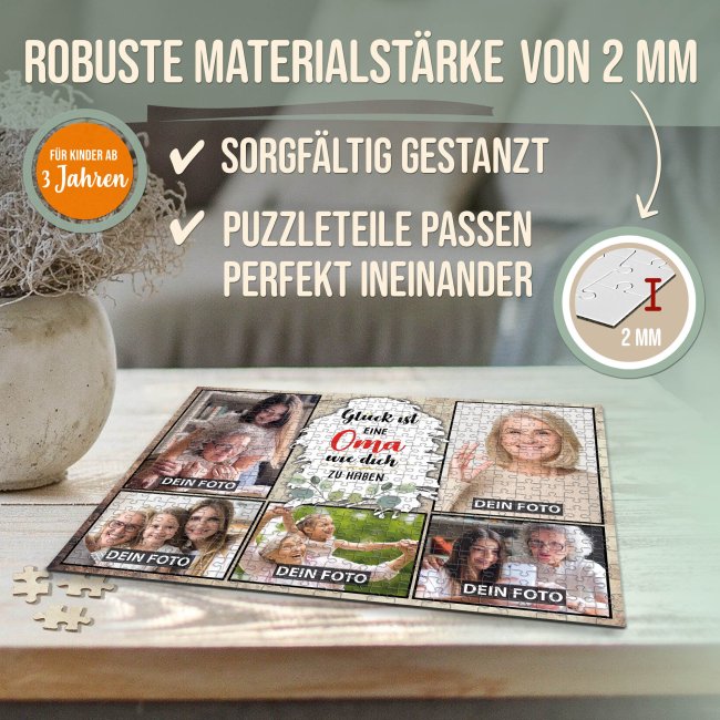 Foto-Puzzle f&uuml;r die Oma  - Gl&uuml;ck ist - 500, 1000 oder 2000 Teile in