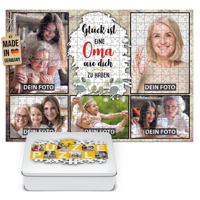 Foto-Puzzle f&uuml;r die Oma  - Gl&uuml;ck ist - 500, 1000 oder 2000 Teile in