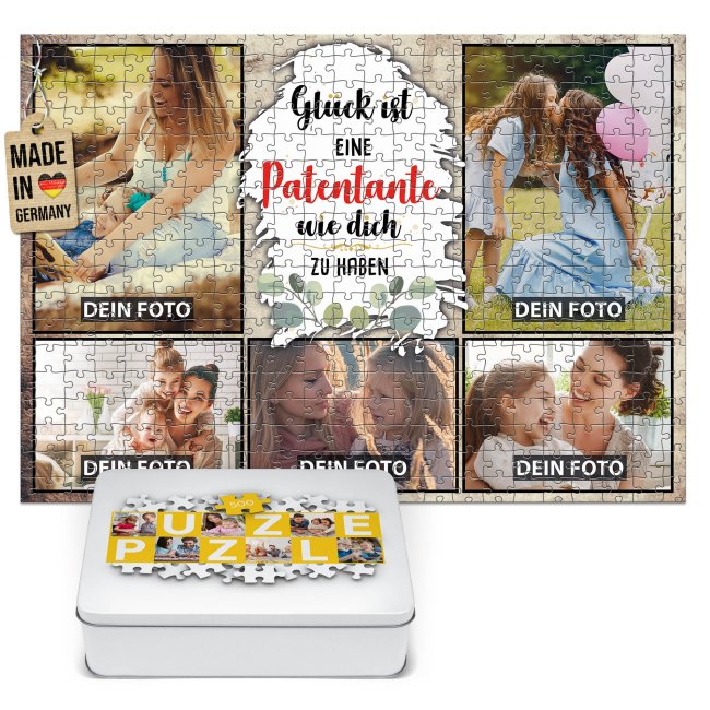 Foto-Puzzle f&uuml;r die Patentante  - Gl&uuml;ck ist - 500, 1000 oder 2000 Teile in