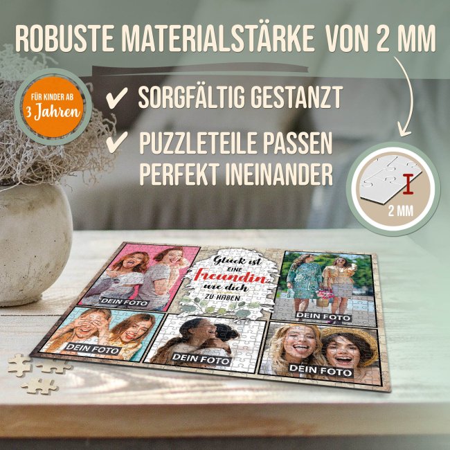 Foto-Puzzle f&uuml;r die Freundin  - Gl&uuml;ck ist - 500, 1000 oder 2000 Teile in