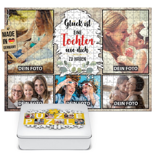 Foto-Puzzle f&uuml;r die Tochter  - Gl&uuml;ck ist - 500, 1000 oder 2000 Teile in