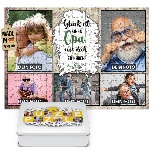 Foto-Puzzle f&uuml;r den Opa  - Gl&uuml;ck ist - 500, 1000 oder 2000 Teile in