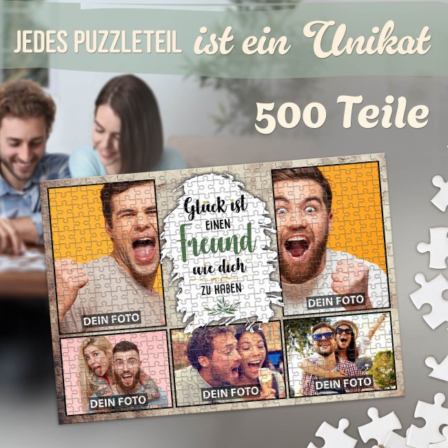 Foto-Puzzle f&uuml;r den Freund  - Gl&uuml;ck ist - 500, 1000 oder 2000 Teile in