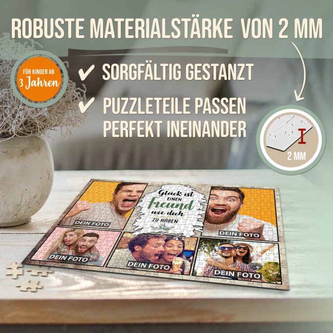 Foto-Puzzle f&uuml;r den Freund  - Gl&uuml;ck ist - 500 Teile in Metalldose