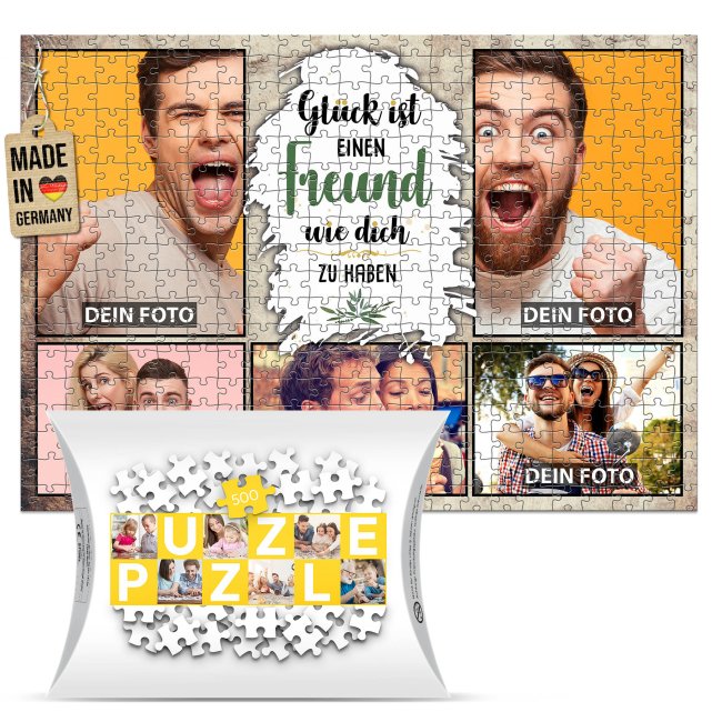 Foto-Puzzle f&uuml;r den Freund  - Gl&uuml;ck ist - 500 Teile in Karton
