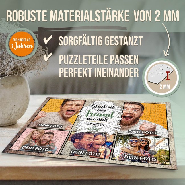 Foto-Puzzle f&uuml;r den Freund  - Gl&uuml;ck ist - 2000 Teile in Metalldose