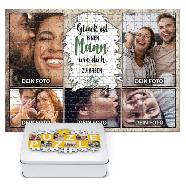 Foto-Puzzle f&uuml;r den Mann  - Gl&uuml;ck ist - 500, 1000 oder 2000 Teile in