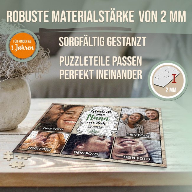 Foto-Puzzle f&uuml;r den Mann  - Gl&uuml;ck ist - 500 Teile in Karton
