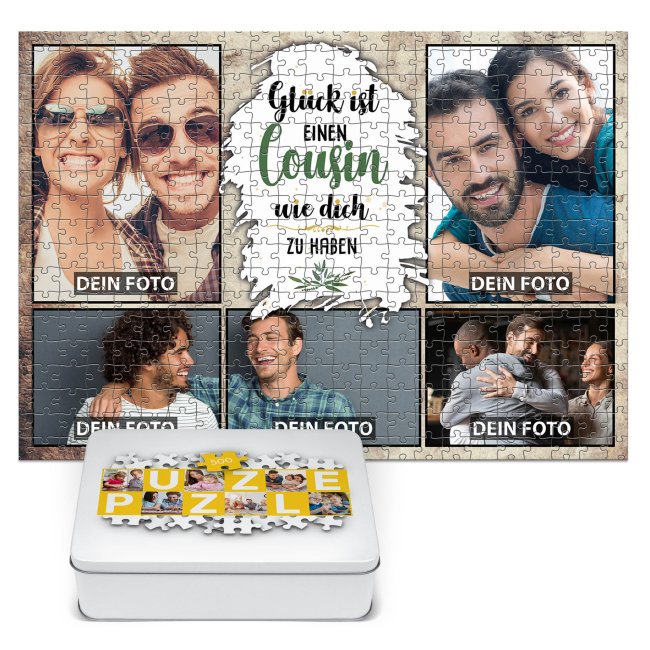 Foto-Puzzle f&uuml;r den Cousin  - Gl&uuml;ck ist - 500, 1000 oder 2000 Teile in
