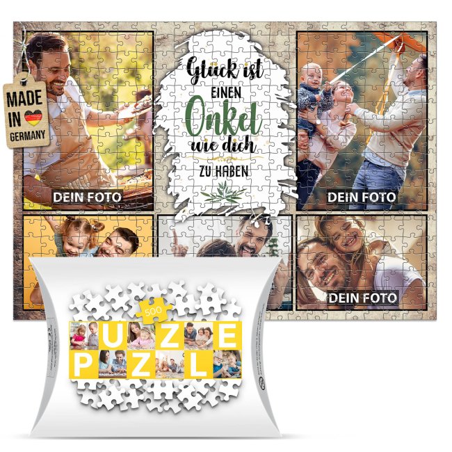 Foto-Puzzle f&uuml;r den Onkel  - Gl&uuml;ck ist - 500 Teile in Karton