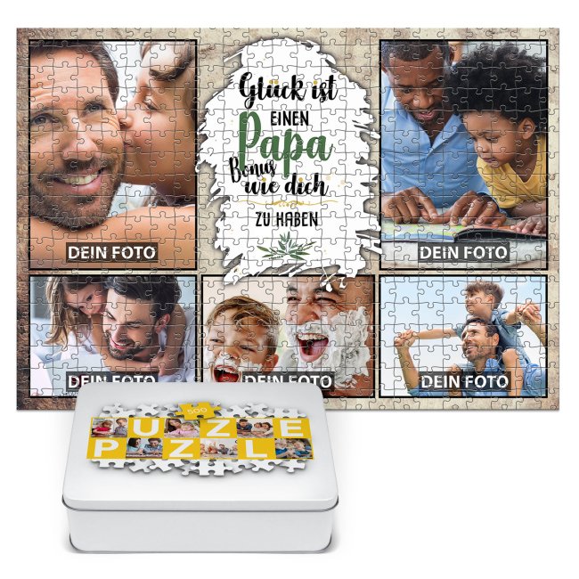 Foto-Puzzle f&uuml;r den Bonuspapa  - Gl&uuml;ck ist - 500, 1000 oder 2000 Teile in