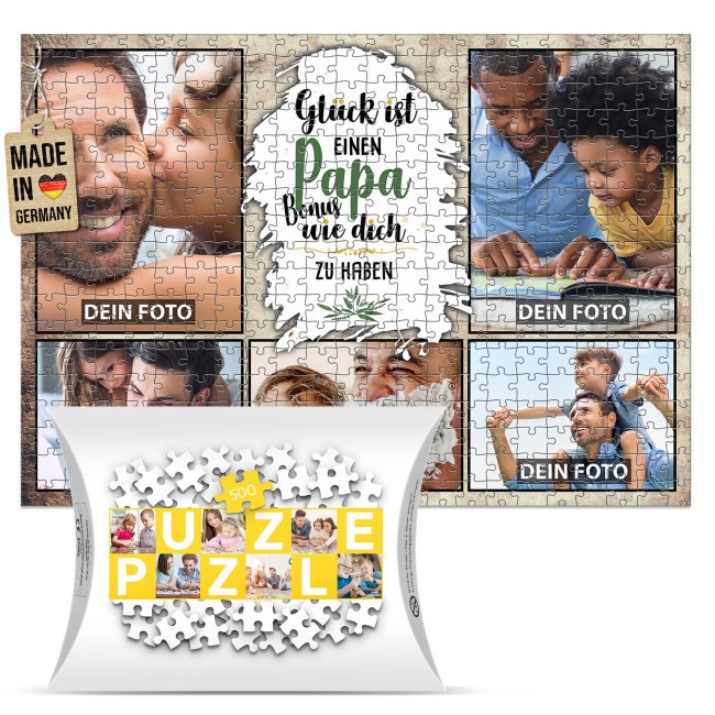 Foto-Puzzle f&uuml;r den Bonuspapa  - Gl&uuml;ck ist - 500 Teile in Karton