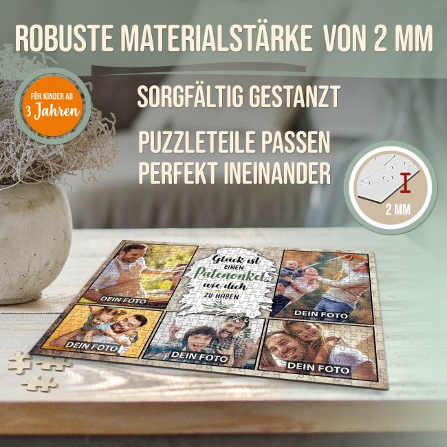 Foto-Puzzle f&uuml;r den Patenonkel  - Gl&uuml;ck ist - 500, 1000 oder 2000 Teile in