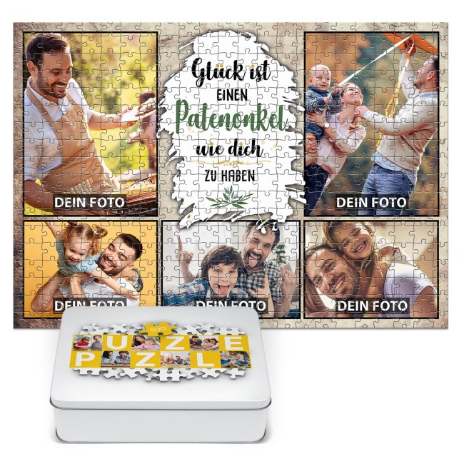 Foto-Puzzle f&uuml;r den Patenonkel  - Gl&uuml;ck ist - 500, 1000 oder 2000 Teile in