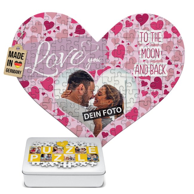 Herz Puzzle - Love you - mit Deinem Foto gestalten
