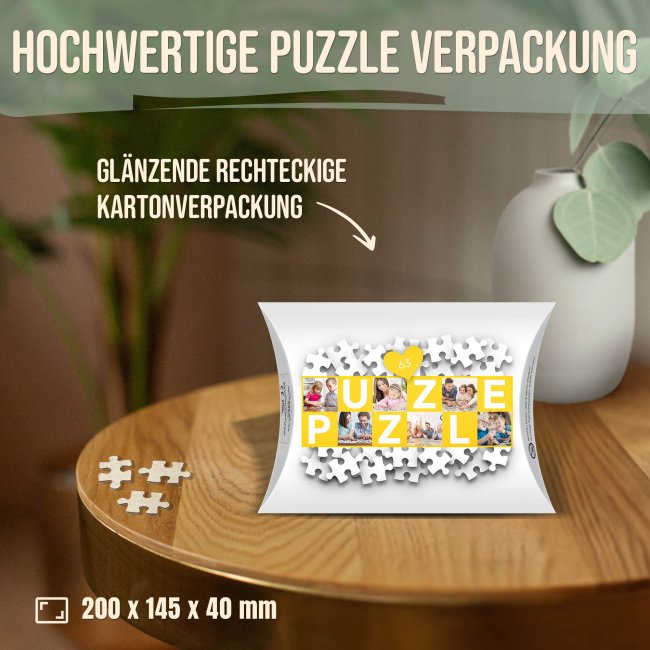 Herz Puzzle mit Foto - Love you - 63 Teile im Karton
