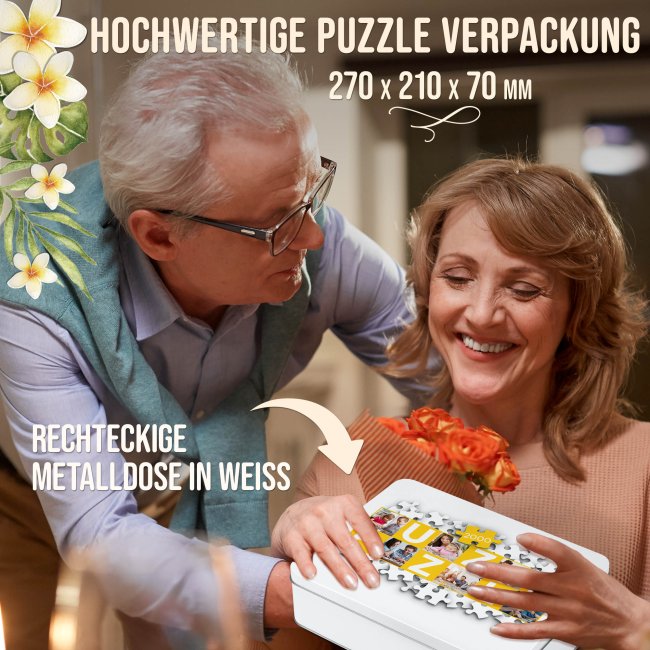 Fotopuzzle zum 25. Hochzeitstag - Silberhochzeitsgeschenk - 2000 Teile in Metalldose