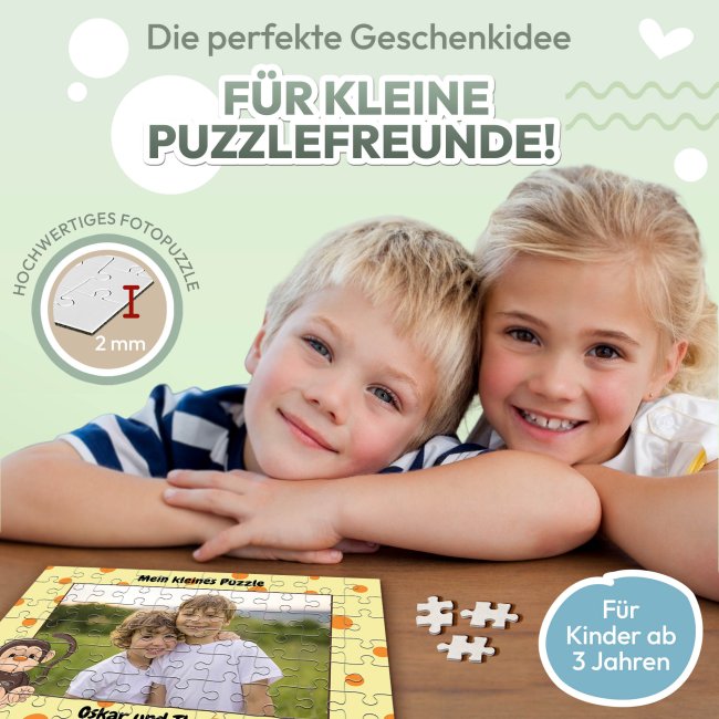 Fotopuzzle f&uuml;r Kinder selbst gestalten - Mein kleines Puzzle mit Name - Tier - mit Name