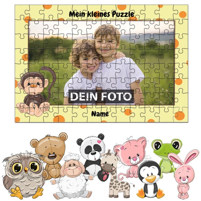 Fotopuzzle f&uuml;r Kinder selbst gestalten - Mein kleines Puzzle mit Name - Tier - mit Name