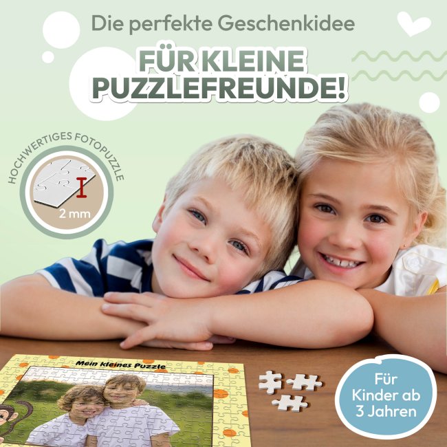 Fotopuzzle f&uuml;r Kinder selbst gestalten - Mein kleines Puzzle mit Name - Affe - 120 Teile