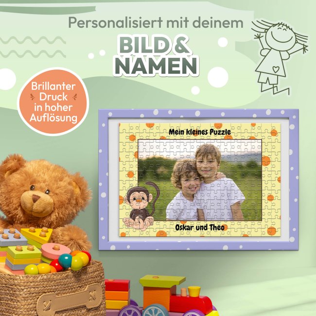 Fotopuzzle f&uuml;r Kinder selbst gestalten - Mein kleines Puzzle mit Name - Affe - 120 Teile