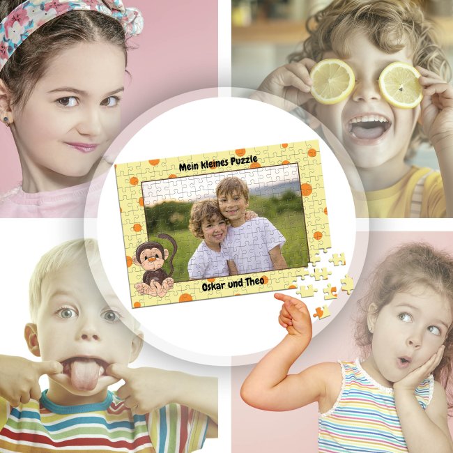 Fotopuzzle f&uuml;r Kinder selbst gestalten - Mein kleines Puzzle mit Name - Affe - 120 Teile