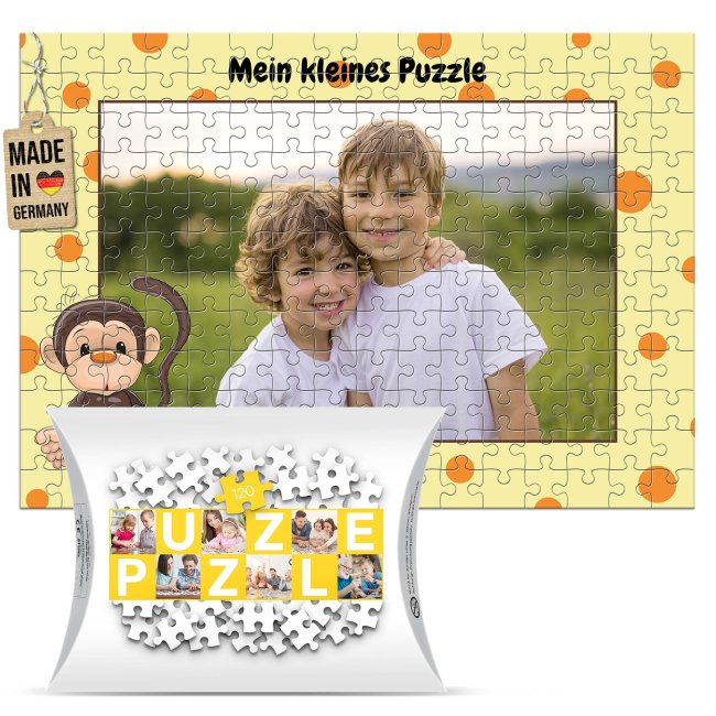 Fotopuzzle f&uuml;r Kinder selbst gestalten - Mein kleines Puzzle mit Name - Affe - 120 Teile