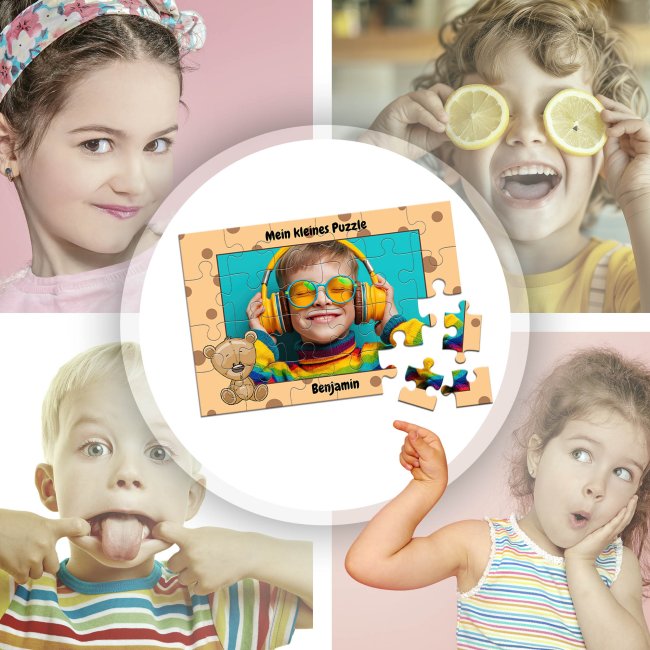 Fotopuzzle f&uuml;r Kinder selbst gestalten - Mein kleines Puzzle mit Name - B&auml;r - 24 Teile