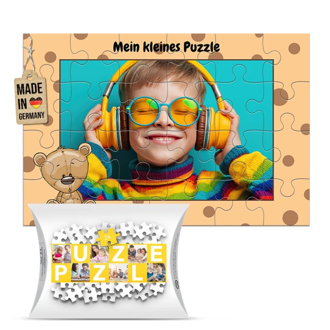Fotopuzzle f&uuml;r Kinder selbst gestalten - Mein kleines Puzzle mit Name - B&auml;r - 24 Teile