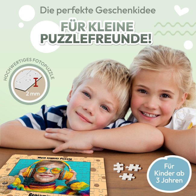 Fotopuzzle f&uuml;r Kinder selbst gestalten - Mein kleines Puzzle mit Name - B&auml;r - 70 Teile