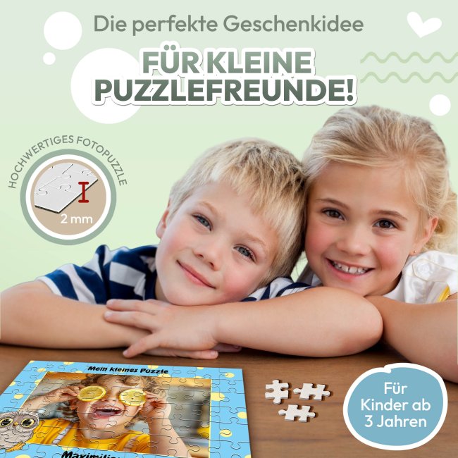 Fotopuzzle f&uuml;r Kinder selbst gestalten - Mein kleines Puzzle mit Name - Eule - 96 Teile