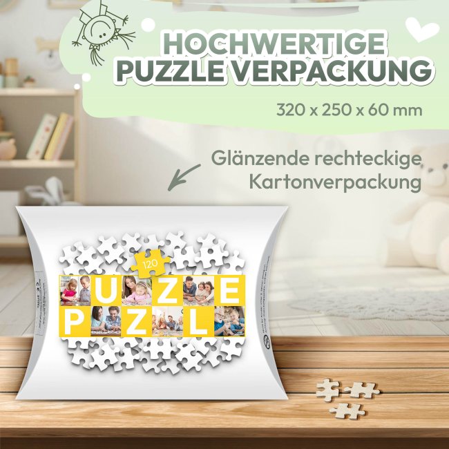 Fotopuzzle f&uuml;r Kinder selbst gestalten - Mein kleines Puzzle mit Name - Giraffe - 120 Teile