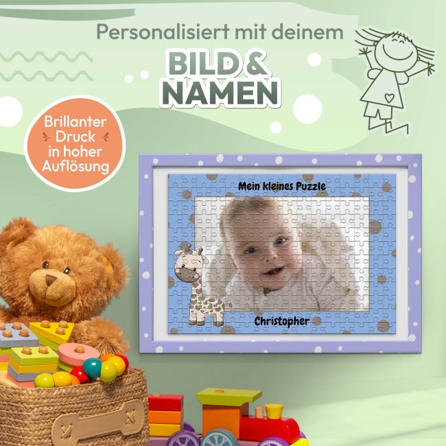 Fotopuzzle f&uuml;r Kinder selbst gestalten - Mein kleines Puzzle mit Name - Giraffe - 120 Teile