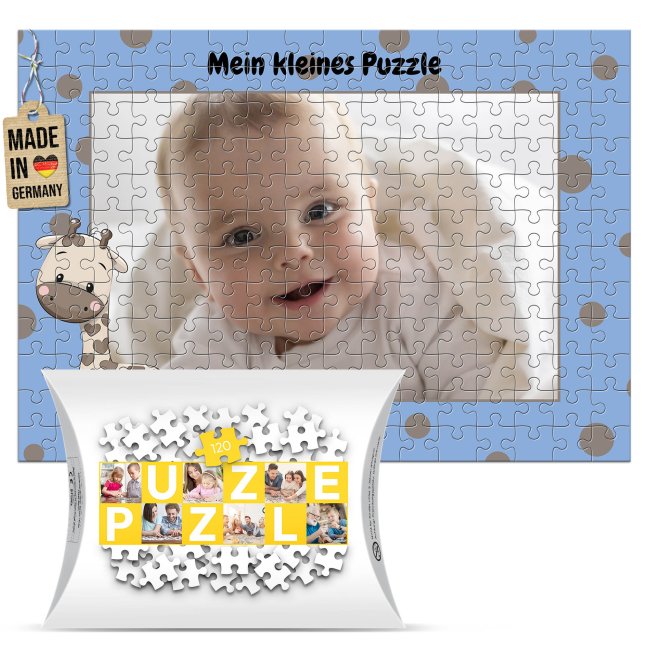 Fotopuzzle f&uuml;r Kinder selbst gestalten - Mein kleines Puzzle mit Name - Giraffe - 120 Teile
