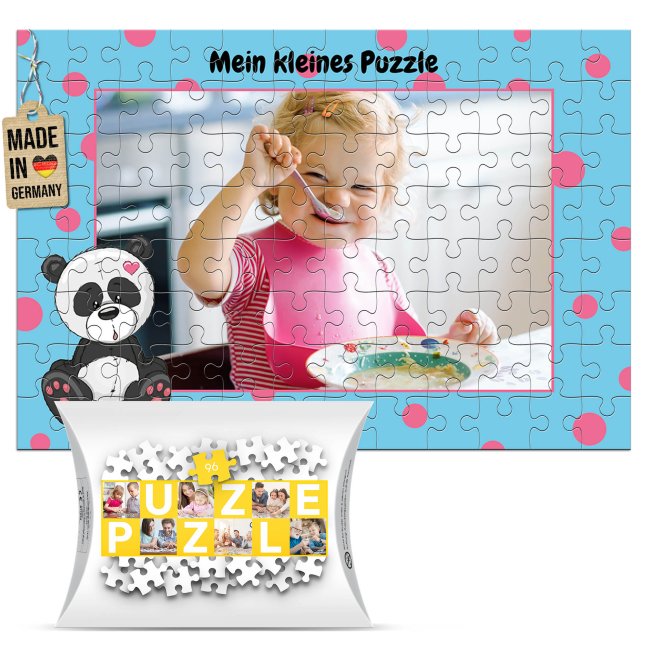 Fotopuzzle f&uuml;r Kinder selbst gestalten - Mein kleines Puzzle mit Name - Panda - 96 Teile