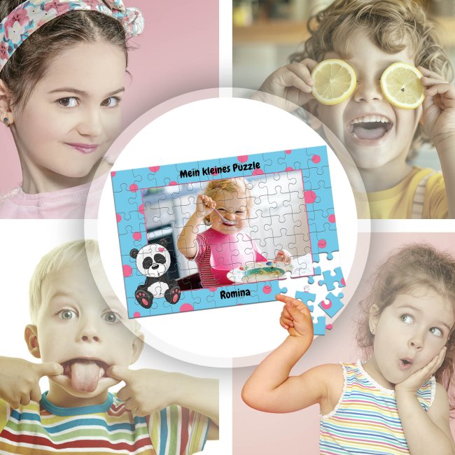 Fotopuzzle f&uuml;r Kinder selbst gestalten - Mein kleines Puzzle mit Name - Panda - 96 Teile