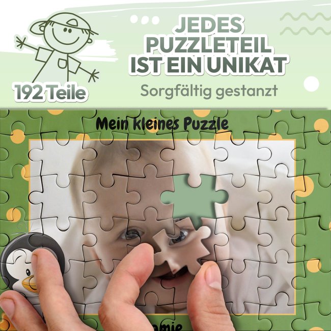 Fotopuzzle f&uuml;r Kinder selbst gestalten - Mein kleines Puzzle mit Name - Pinguin - 120 Teile