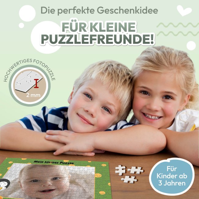 Fotopuzzle f&uuml;r Kinder selbst gestalten - Mein kleines Puzzle mit Name - Pinguin - 192 Teile