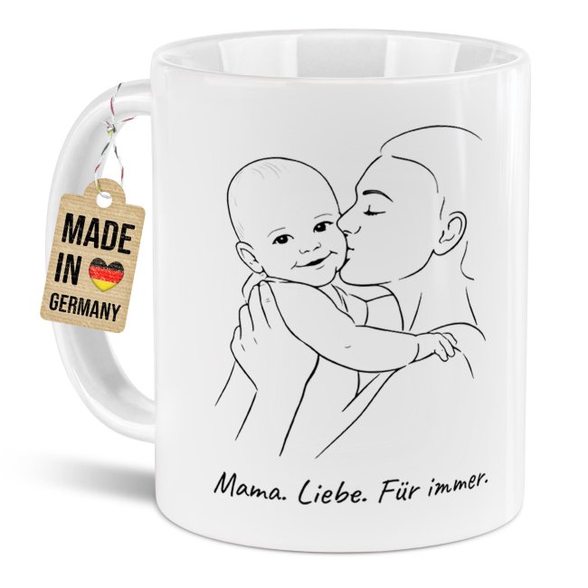 Tasse zum Muttertag - Mama. Liebe. F&uuml;r immer. - Verschiedene Farben
