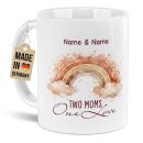 Personalisierte Tasse zum Muttertag - Two Moms One Love -...