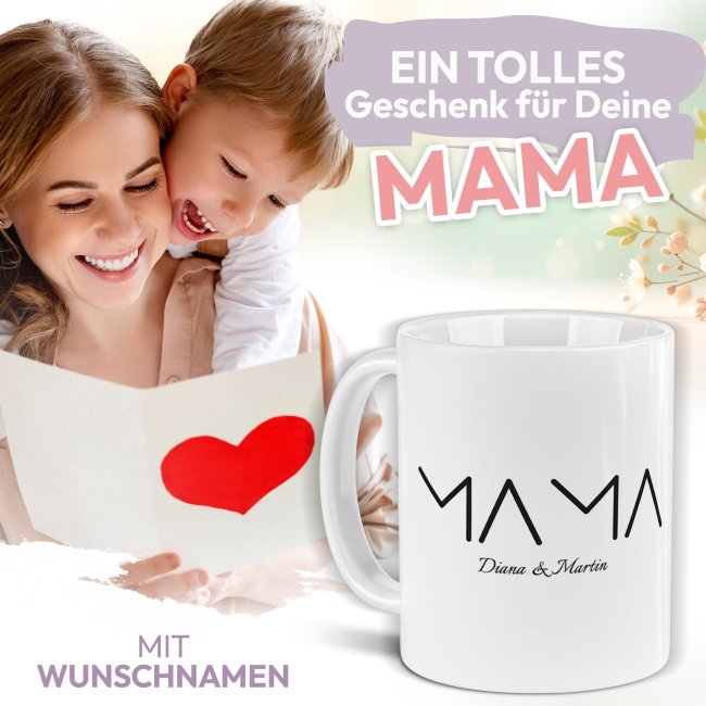 Personalisierte Tasse zum Muttertag - Mama - mit Name - Verschiedene Farben
