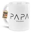 Personalisierte Tasse - PAPA - mit Name - Wei&szlig;